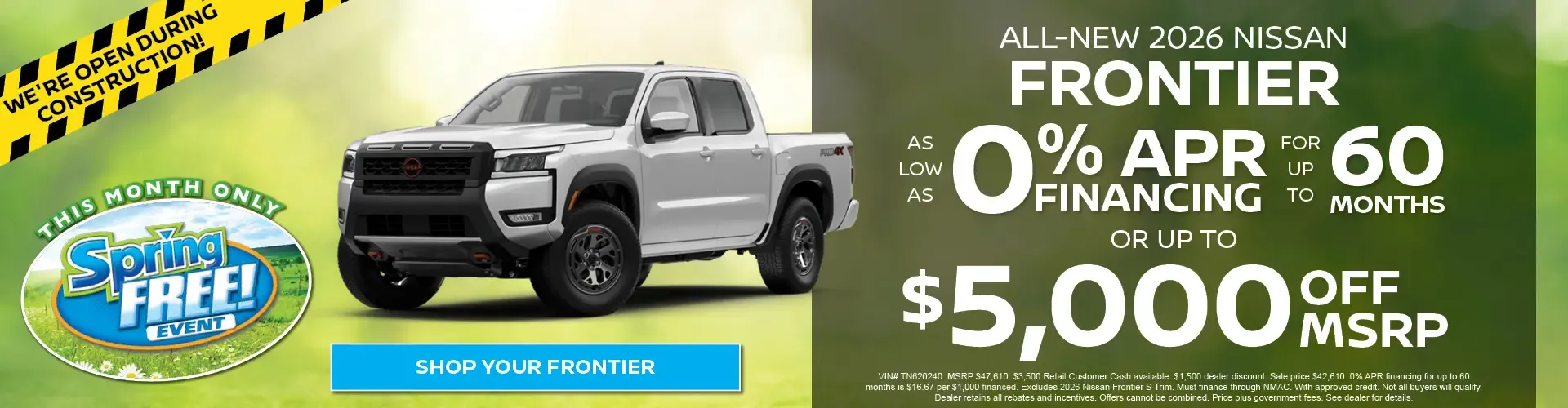 New 2026 Nissan Frontier Special
